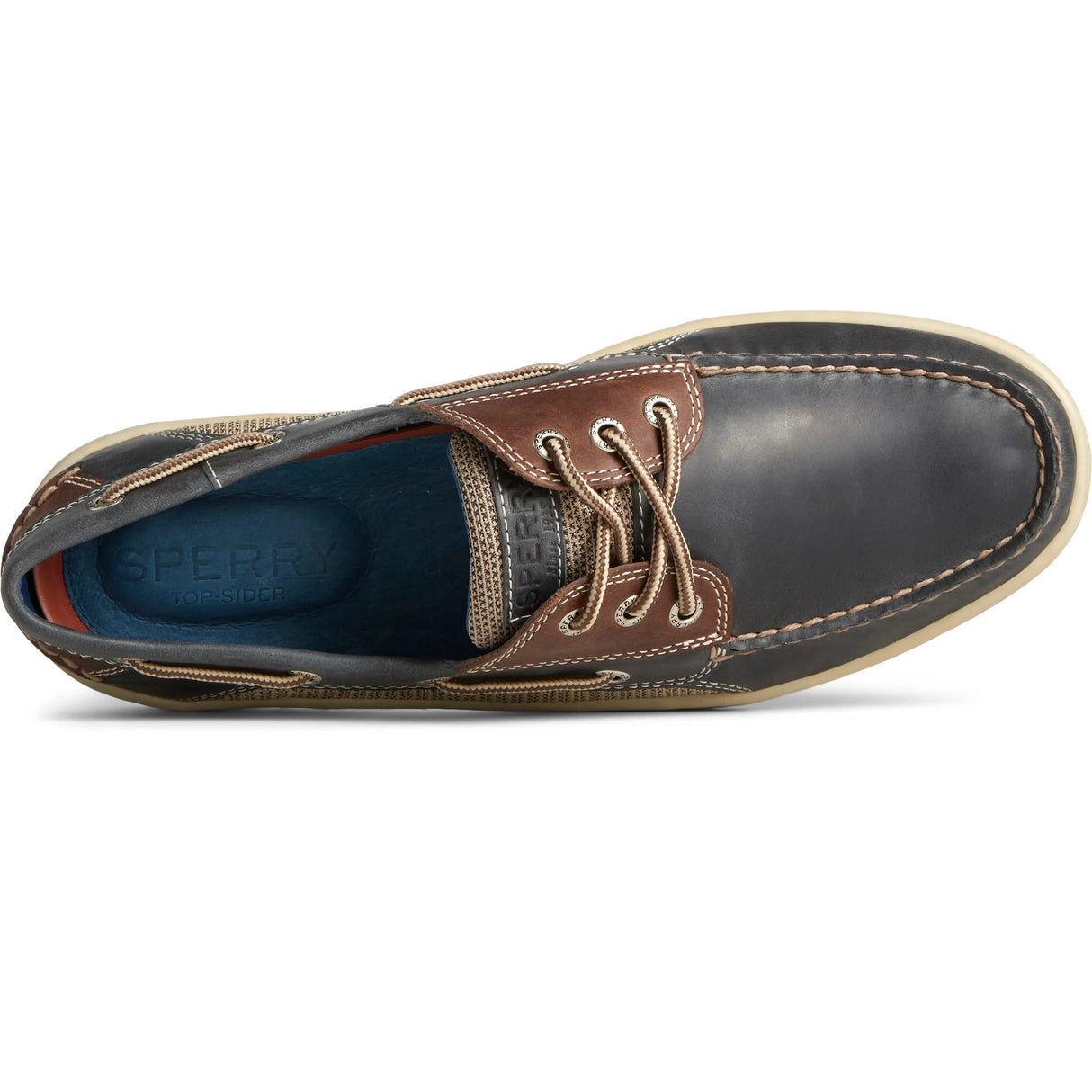 SPERRY MEN'S BILLFISH 3-EYE WIDE LEATHER NAVY/BROWN size us11