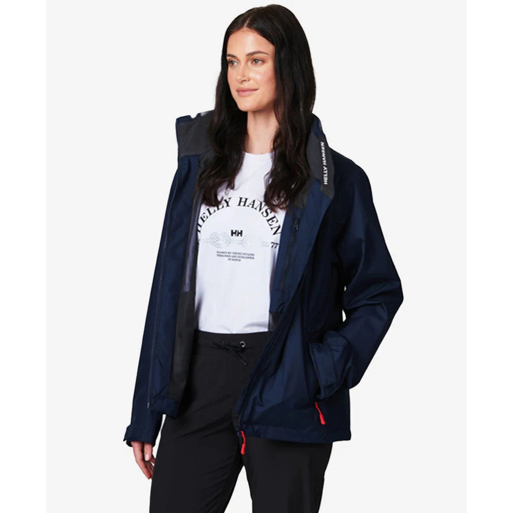 HELLY HANSEN WOMEN'S CREW MIDLAYER JACKET NAVY