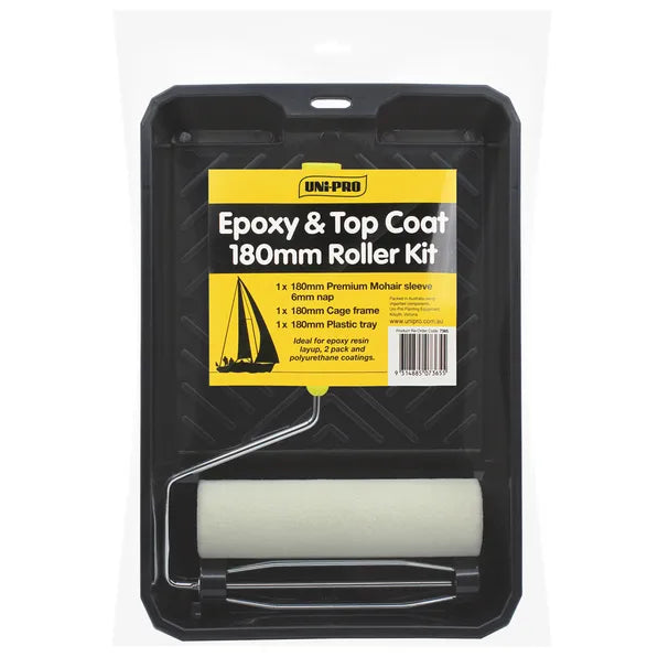 Uni-Pro 180mm Marine Epoxy/Topcoat Roller Kit 6mm Nap