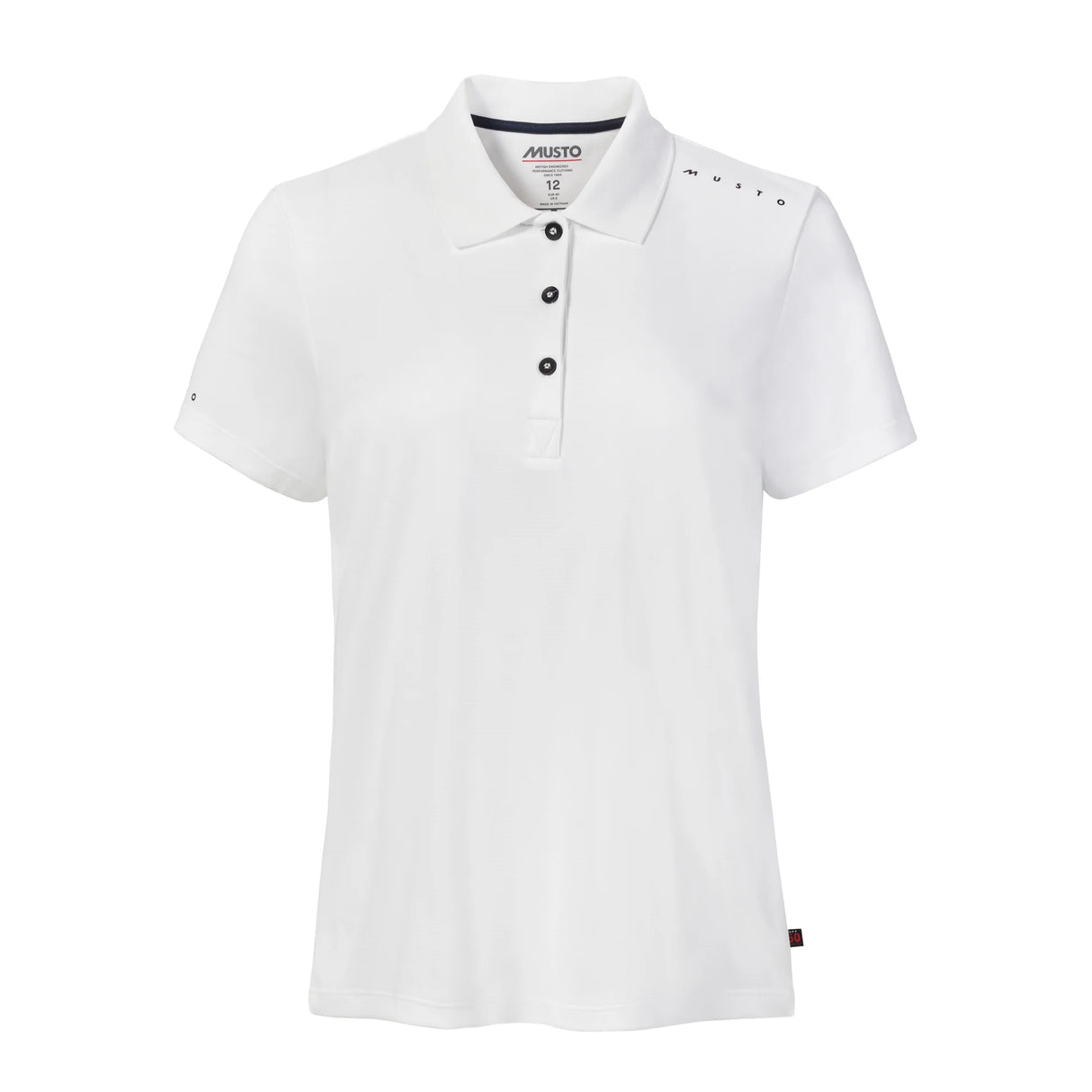 MUSTO WOMEN'S EVO CREW SUNBLOCK SHORT-SLEEVE POLO WHITE