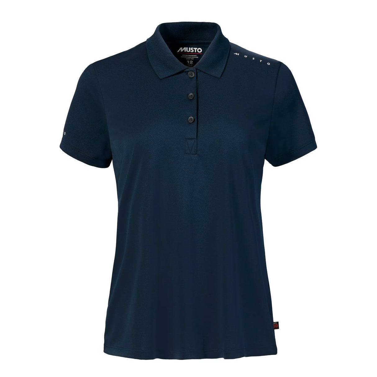 MUSTO WOMEN'S EVO CREW SUNBLOCK SHORT-SLEEVE POLO NAVY