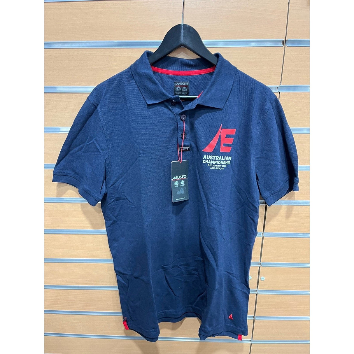 MUSTO MEN'S ESSENTIAL PIQUE POLO SHIRT ETCHELL CHAMPS 2023 LARGE CLEARANCE