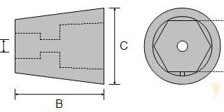 Zinc Propeller Nut – Metric 30 mm