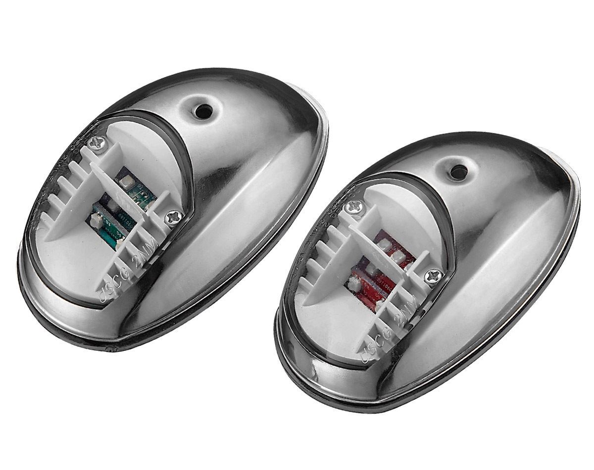 LED Port and Starboar Nav Lights Side Mount Pair - 12v