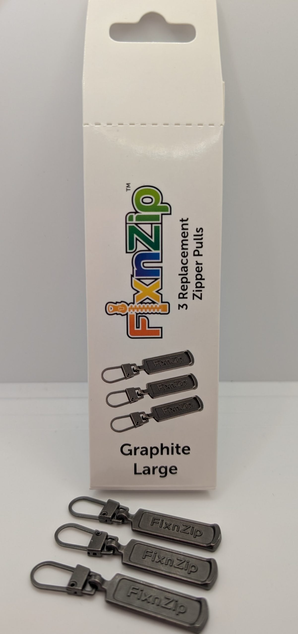FIXNZIP Graphite (Grey) Zipper Pull Tabs only – (3 Pack)