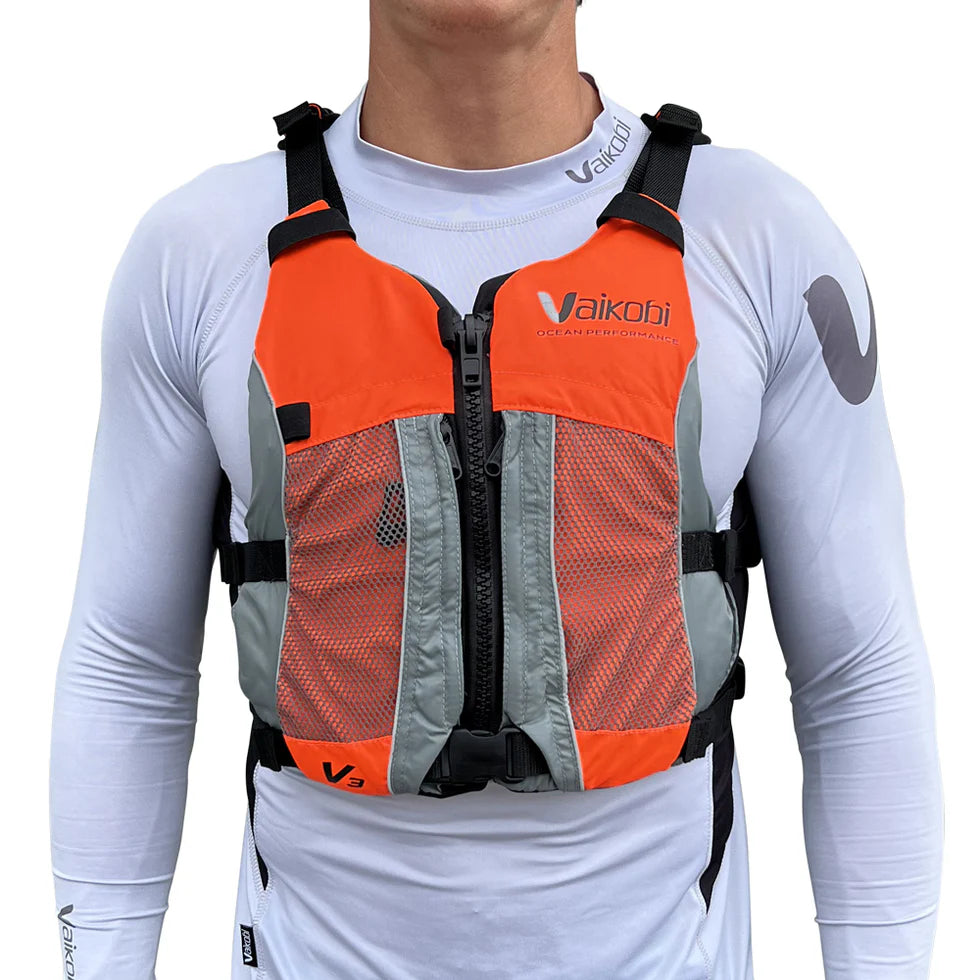 Vaikobi V3 Ocean Racing PFD Life Jacket - Fluro Orange/Grey
