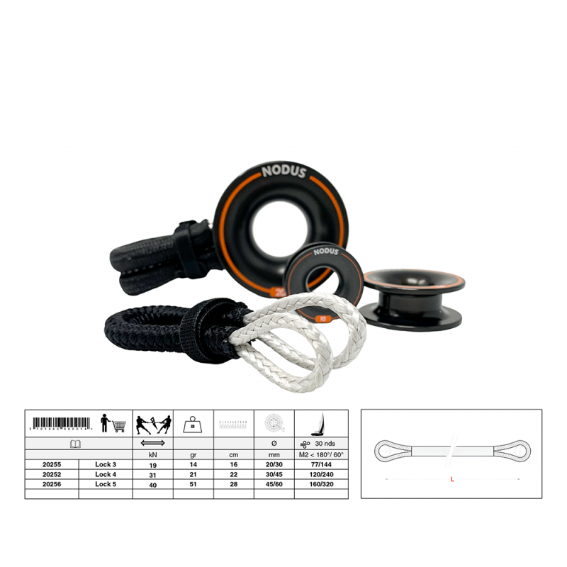Nodus Adjustable and lockable loop for friction ring| Lock-B® 20254B