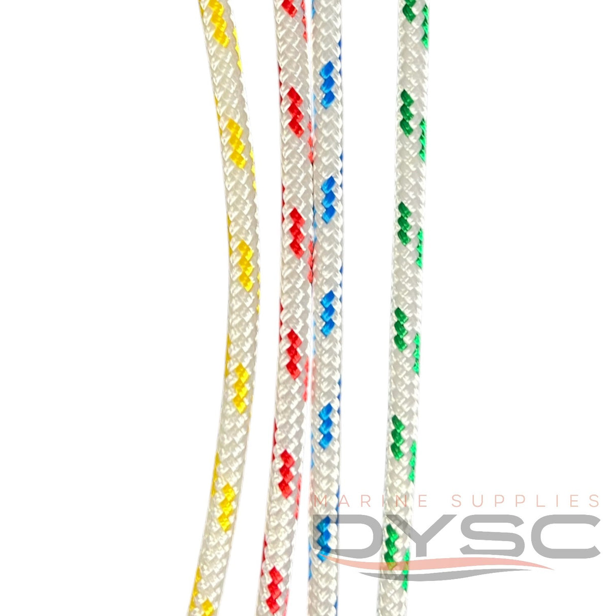IRB Bowline Double Braid 6mm Per Metre White with coloured Fleck