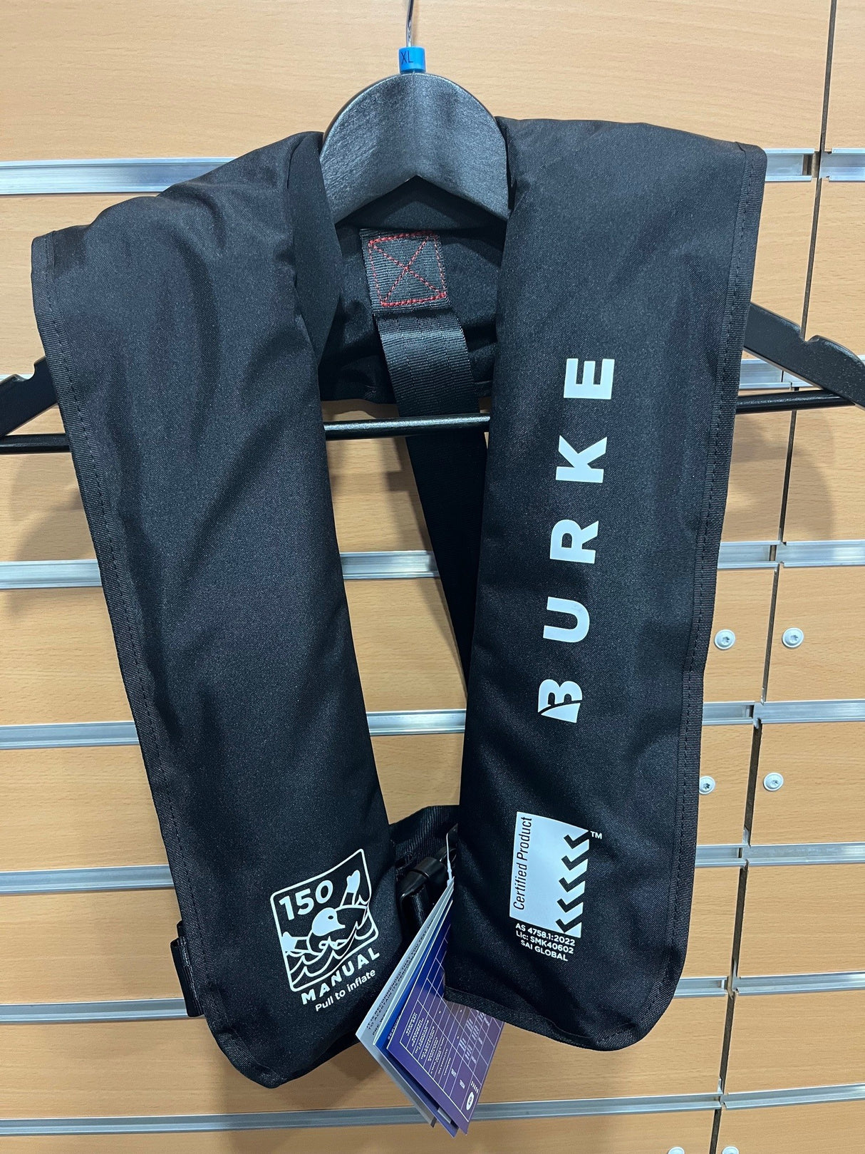 Burke Standard Inflatable PFD 150N Black NEW AS 4758.1:2022