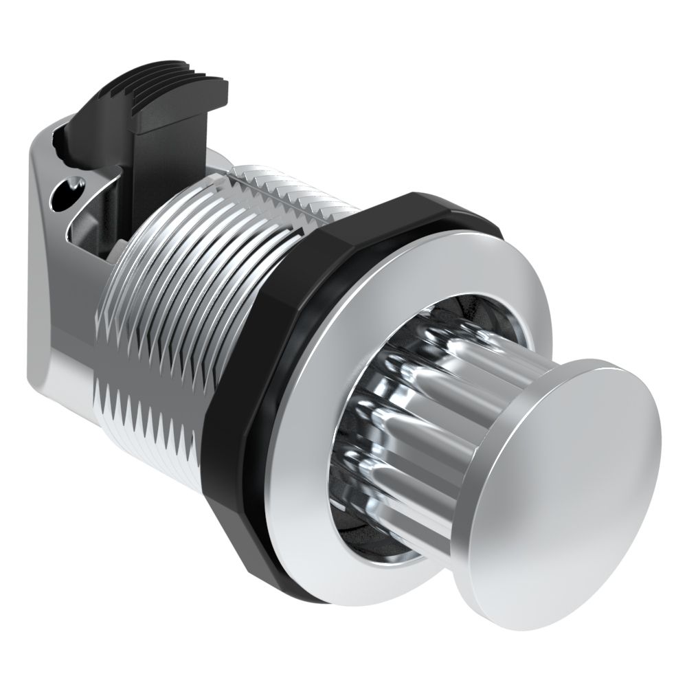 SouthCo Push-to-Close Latch, No Restriction, Plastic, Chrome Plated, Chrome M1-2A-12-1