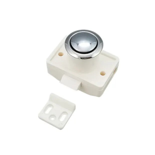 Man Ship Door Cabinet Latch - Push button Chrome