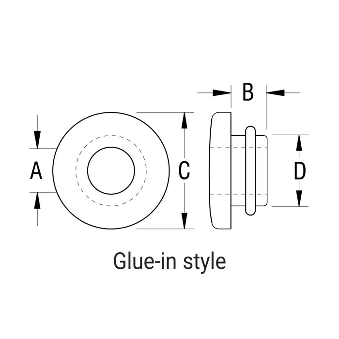 Ronstan Bush Glue-In SS Lined 8.5mm (11/32") IDx14mm Deep PNP183