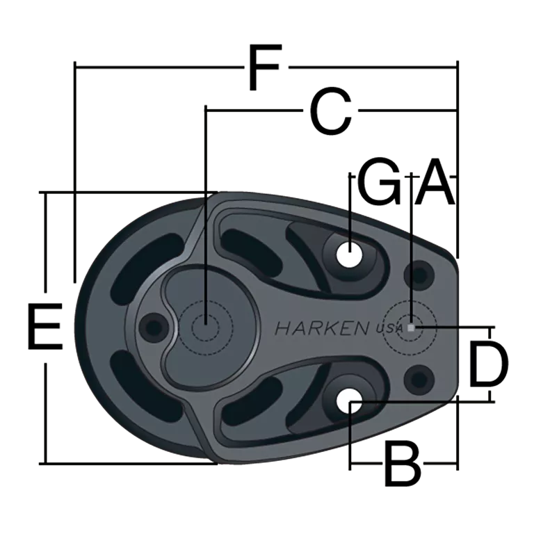 Harken 57mm Aluminum Footblock 3220