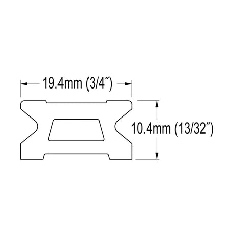 Ronstan Series 19 Ball Bearing Traveller Track, 1m RC1190-1.0