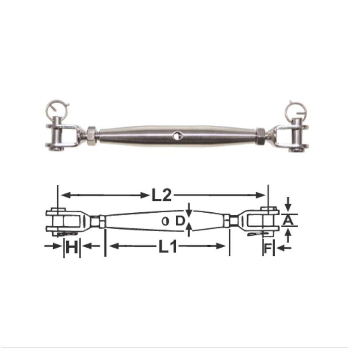 Rigging Screw F+F SS 10mm RWB2603