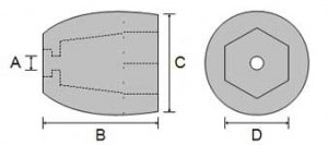 Zinc Propeller Nut Anode