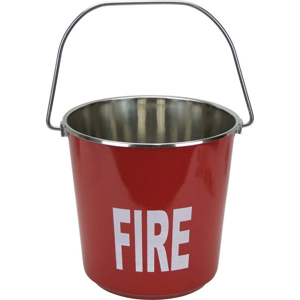 Stainless Steel Fire Bucket – 9 Litres (Red Painted)