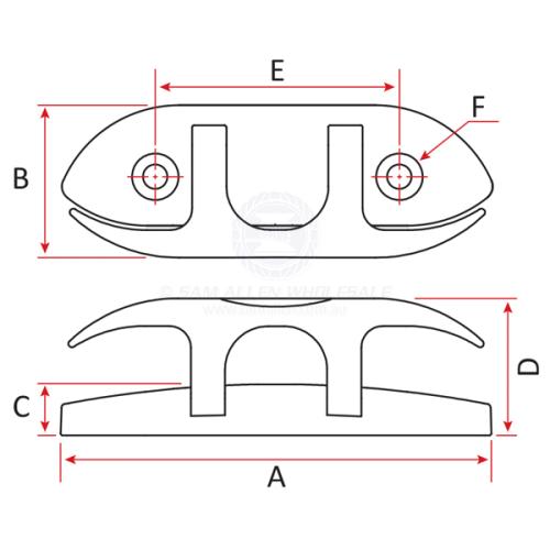 Relaxn Cleat - Fold Down - Surface Mount - Stainless Steel - 120mm