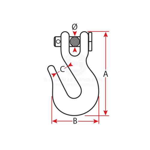 Stainless Steel Grab Hook With Clevis Pin