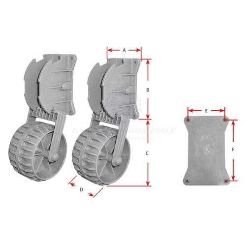 RELAXN INFLATABLE BOAT TRANSOM WHEEL Pair