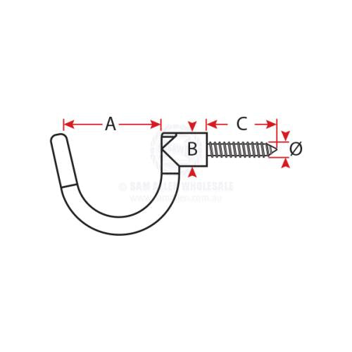 Cast Stainless Screw Hook