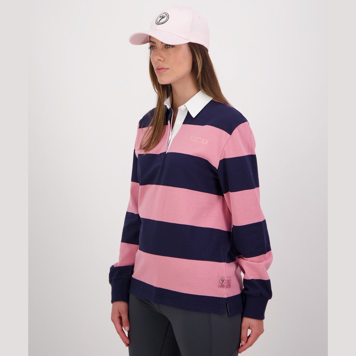 Line 7 WOMEN'S MASSEY LONG SLEEVE RUGBY TOP Pink