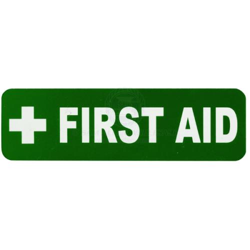 SAFETY LABEL - FIRST AID 100mm x 30mm 3M ADHESIVE