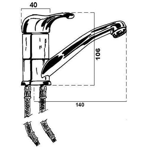 MIXER FAUCET SHORT SPOUT RWB2182