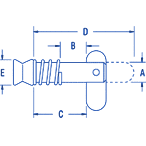 Ronstan Toggle pin 6.4mm dia. x 12.7mm long RF115X1/2