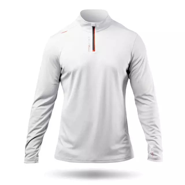 ZHIK Mens UVActive High Collar 1/4 Zip Top - White