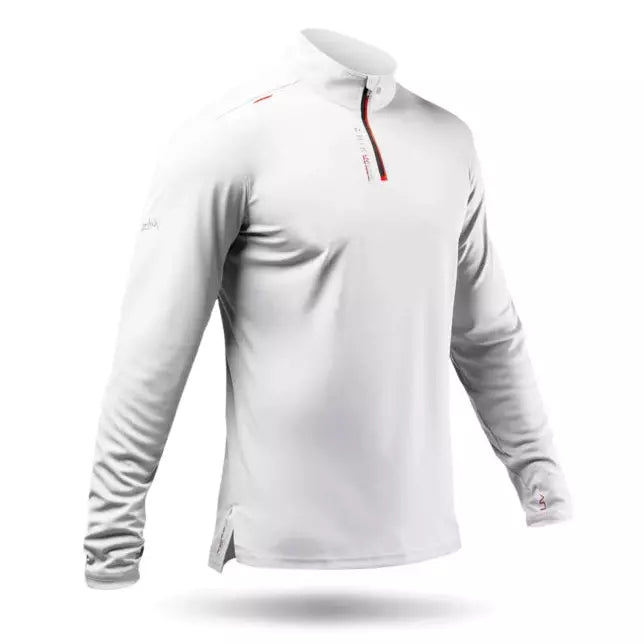 ZHIK Mens UVActive High Collar 1/4 Zip Top - White