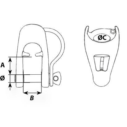 Wichard MX8 EVO Captive pin halyard shackle 11604