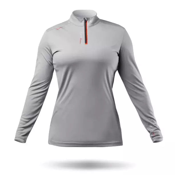 ZHIK Womens UVActive High Collar 1/4 Zip Top - Grey