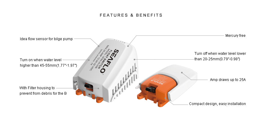 SEAFLO 03 Series  Bilge Pump Float Switch 12/24V