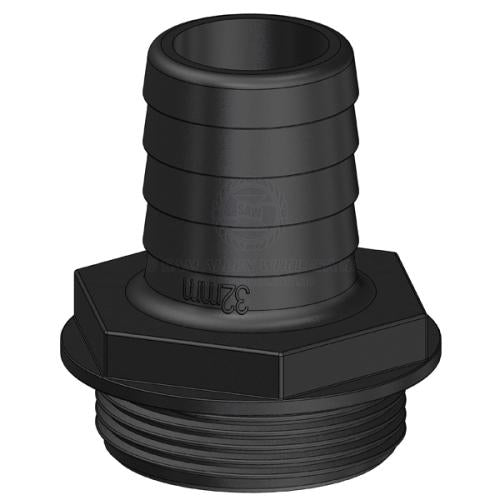 Trudesign Aquavalve Hose Tail - Straight 32mm