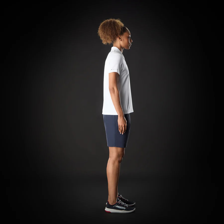 MUSTO WOMEN'S EVO CREW SUNBLOCK SHORT-SLEEVE POLO WHITE