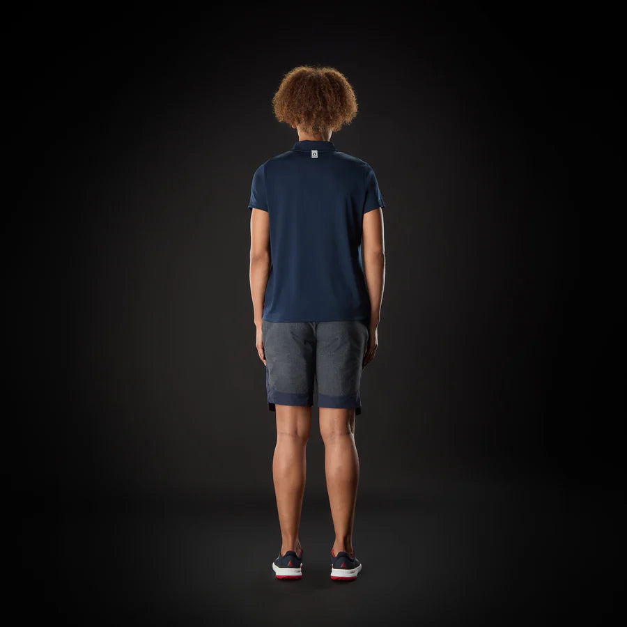 MUSTO WOMEN'S EVO CREW SUNBLOCK SHORT-SLEEVE POLO NAVY