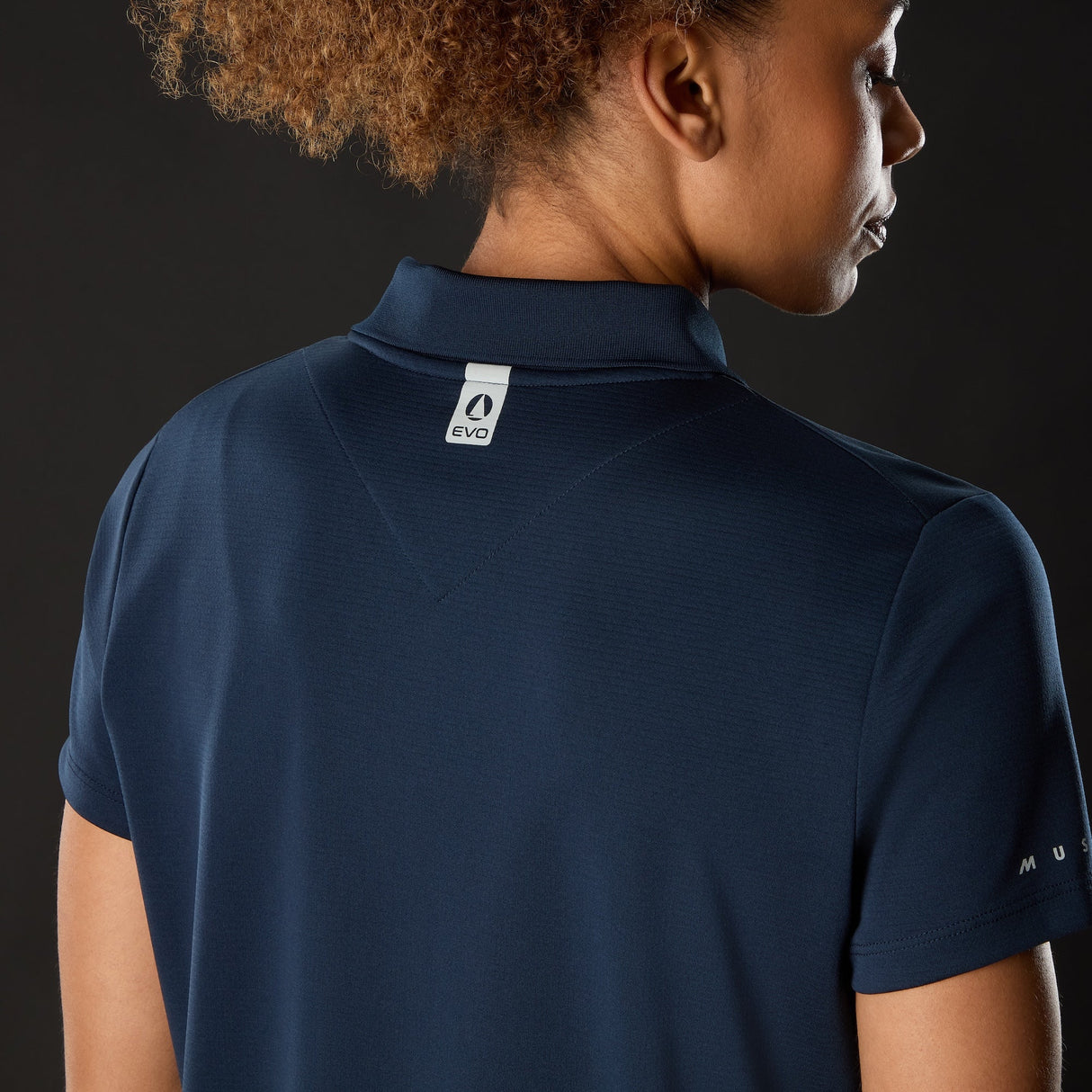 MUSTO WOMEN'S EVO CREW SUNBLOCK SHORT-SLEEVE POLO NAVY