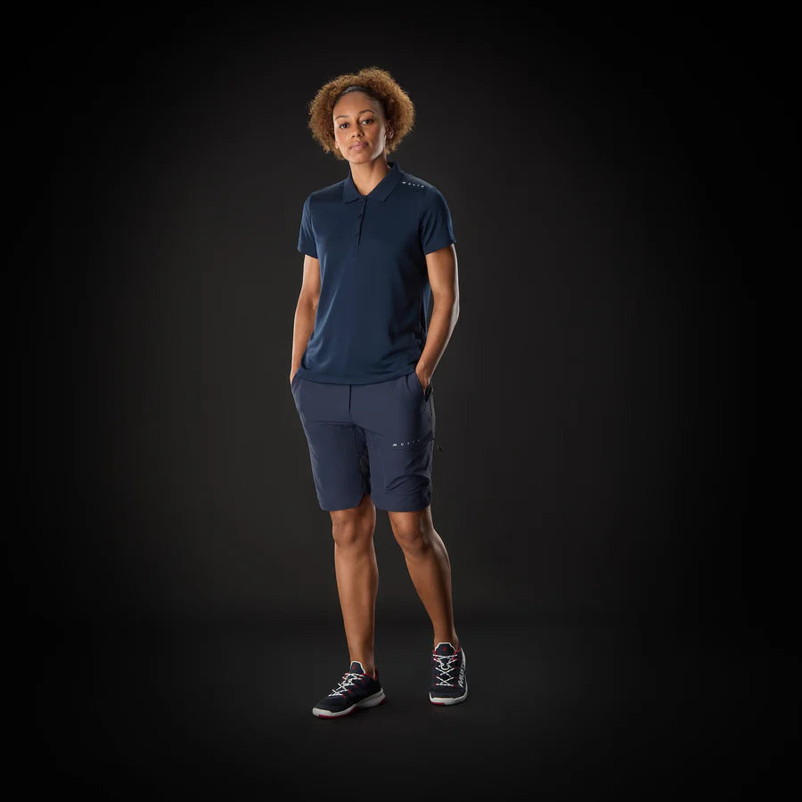 MUSTO WOMEN'S EVO CREW SUNBLOCK SHORT-SLEEVE POLO NAVY