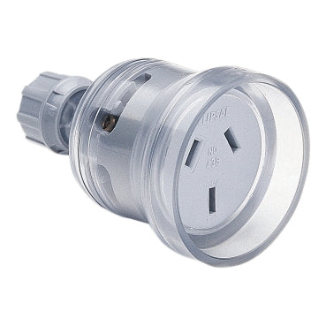 CLIPSAL | Rewireable Cord Extension 10Amp PVC Socket Heavy Duty (Transparent)