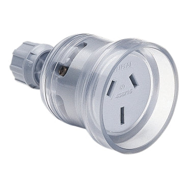 Clipsal 438/15HDTR 1 Gang Standard 3 Pin Heavy Duty, 250V, Transparent