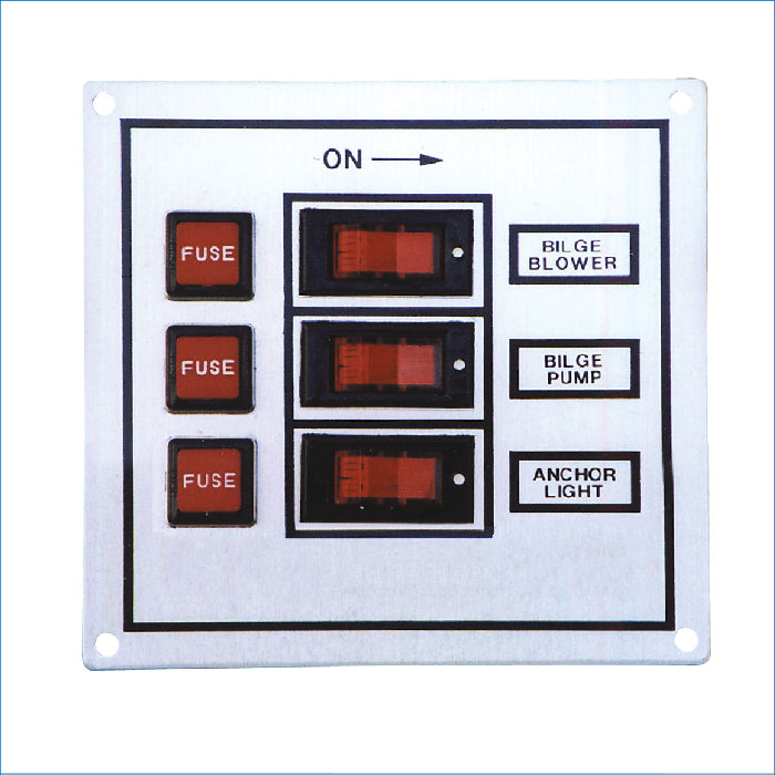 Switch Panel – 3 Gang - Silver Alloy (114014)