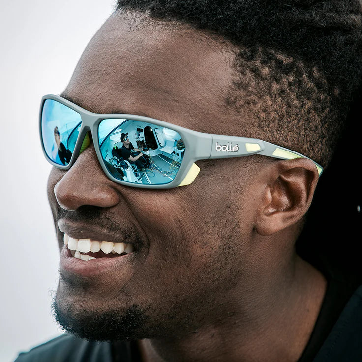 Bollé Airfin Grey Acid Matte / Sky Blue Polarised Cat 3