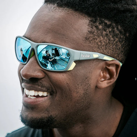 Bollé Airfin Grey Acid Matte / Sky Blue Polarised Cat 3