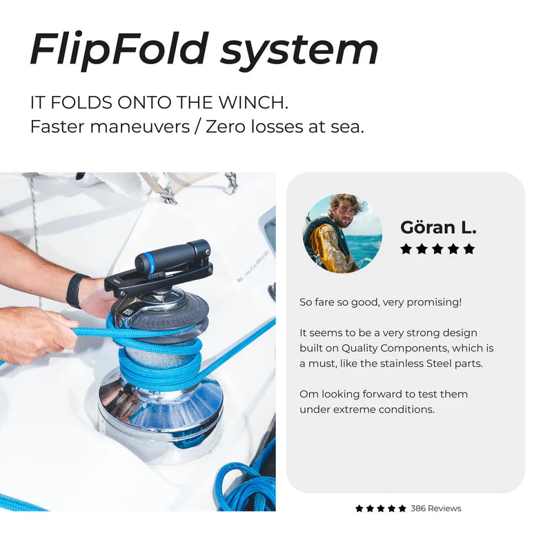 EasySea Flipper™ Max 10 inch foldable winch handle