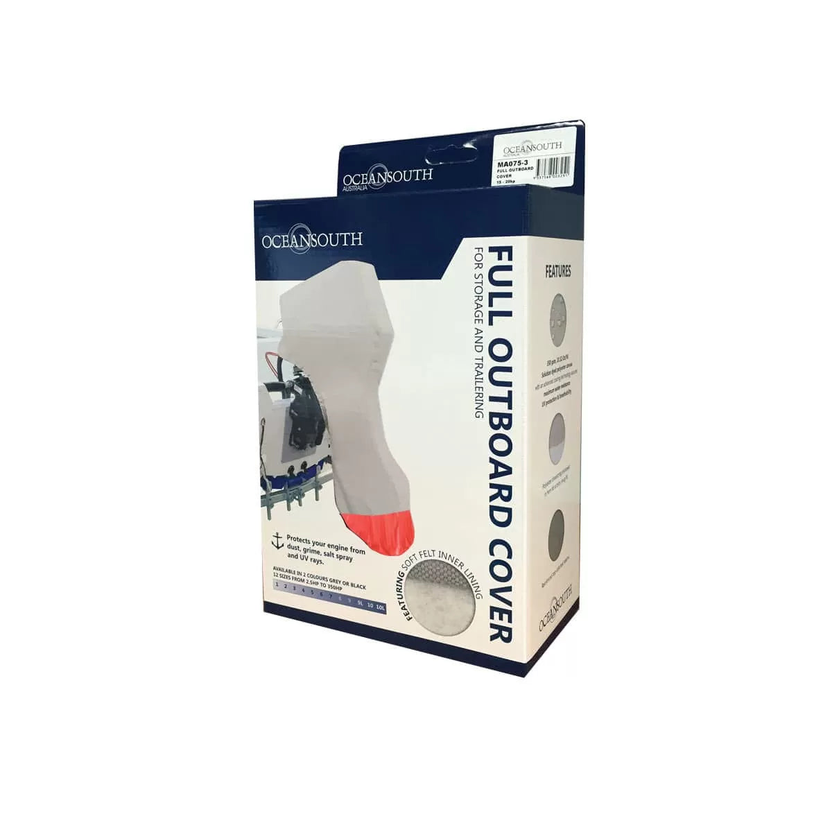 Oceansouth Universal Full Outboard Cover Grey