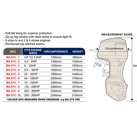 Oceansouth Universal Full Outboard Cover Grey