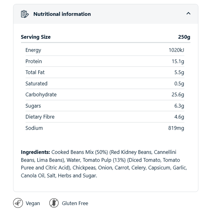 On Track Meals - Bean Bolognese - 250g