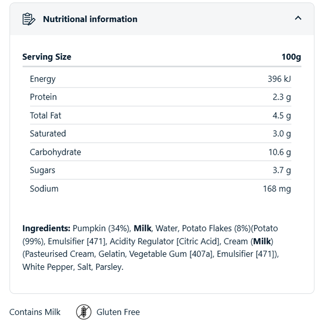 On Track Meals - Pumpkin And Potato Mash - 200g