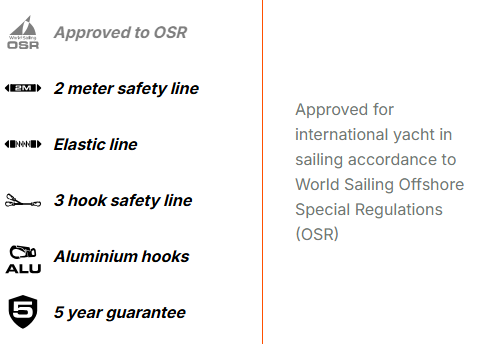 Baltic Supreme 3 hook Safety Line Tether